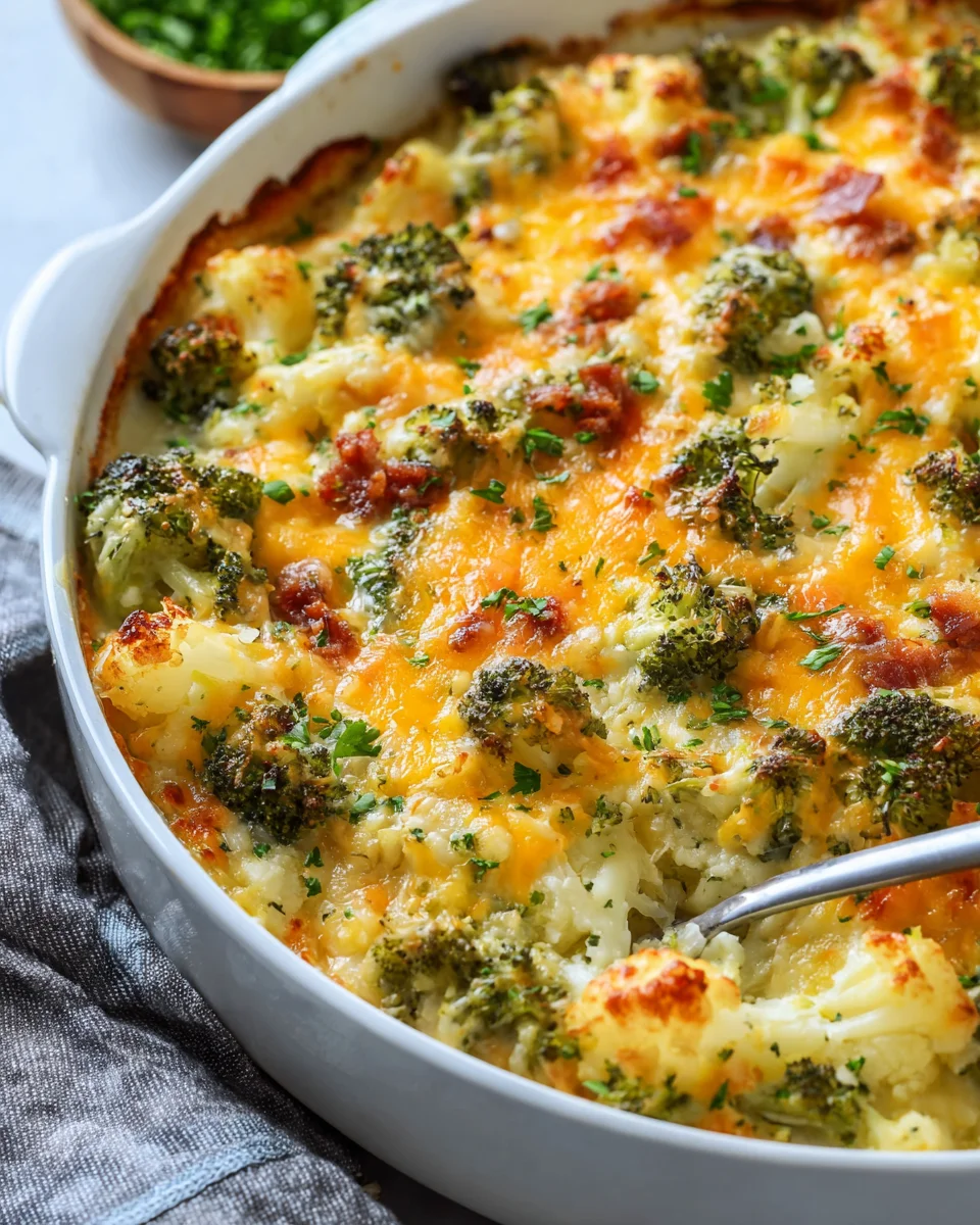 Loaded Cauliflower Broccoli Casserole: Cheesy Comfort Food!