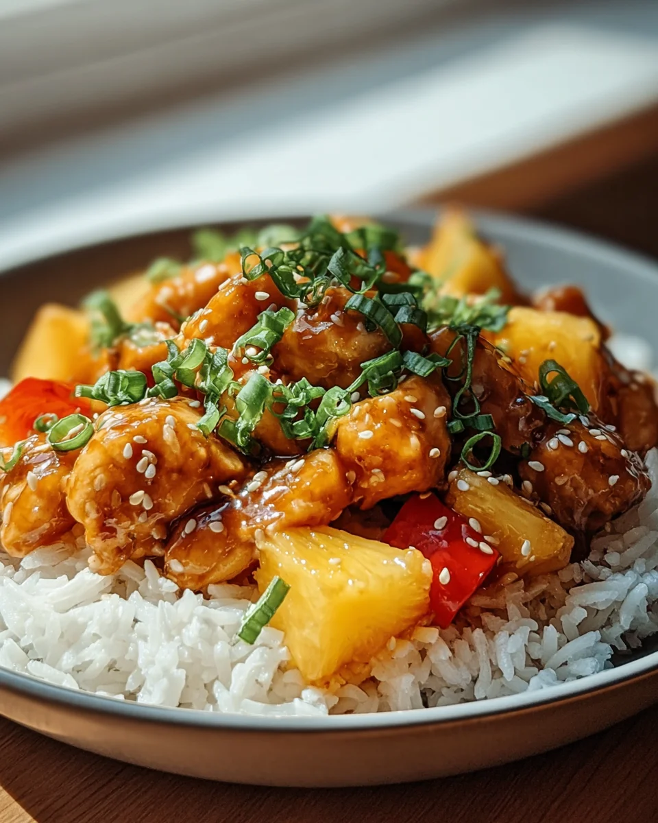 Sweet & Tangy Pineapple Chicken and Rice Dinner Recipe