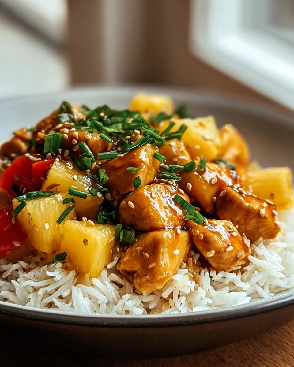 Sweet & Tangy Pineapple Chicken and Rice Dinner Recipe
