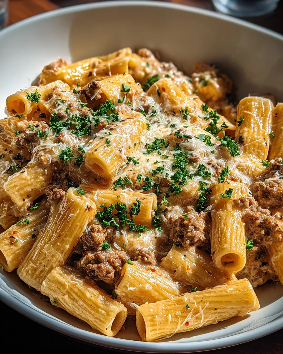 Creamy Parmesan Beef Rigatoni: A Comforting Pasta Delight