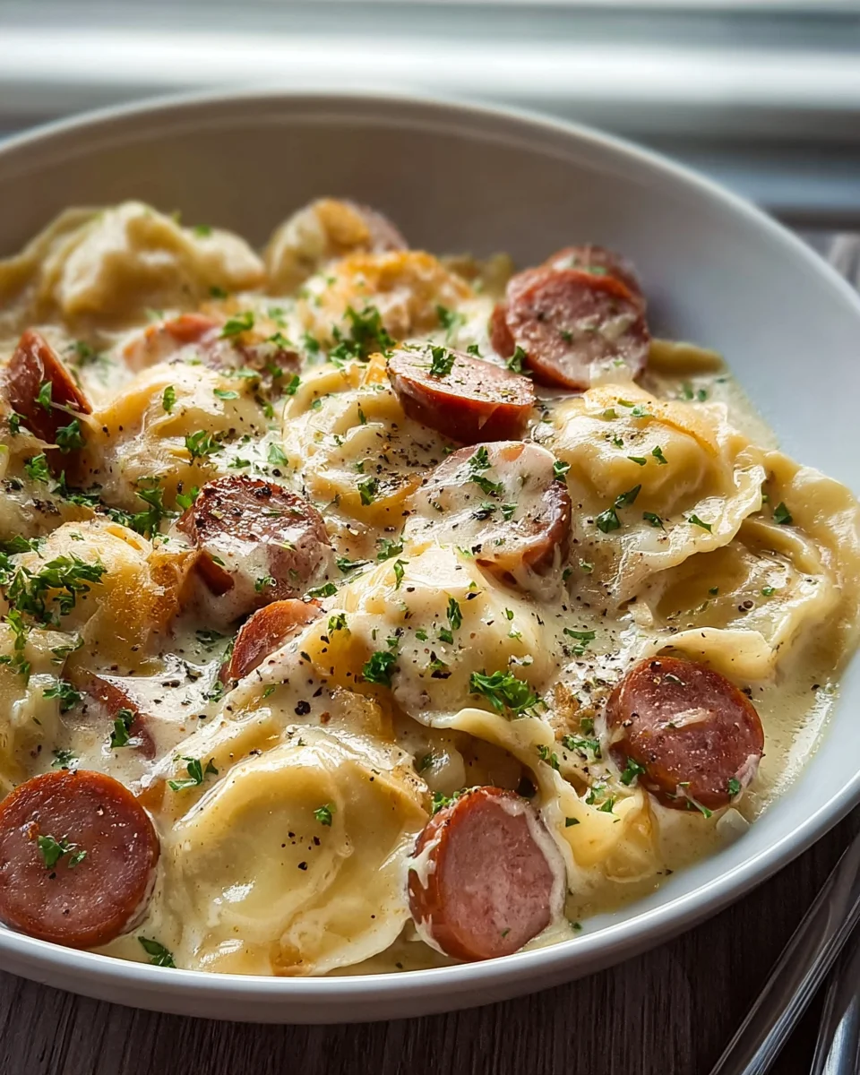 Classic Crockpot Pierogi & Beef Kielbasa Casserole