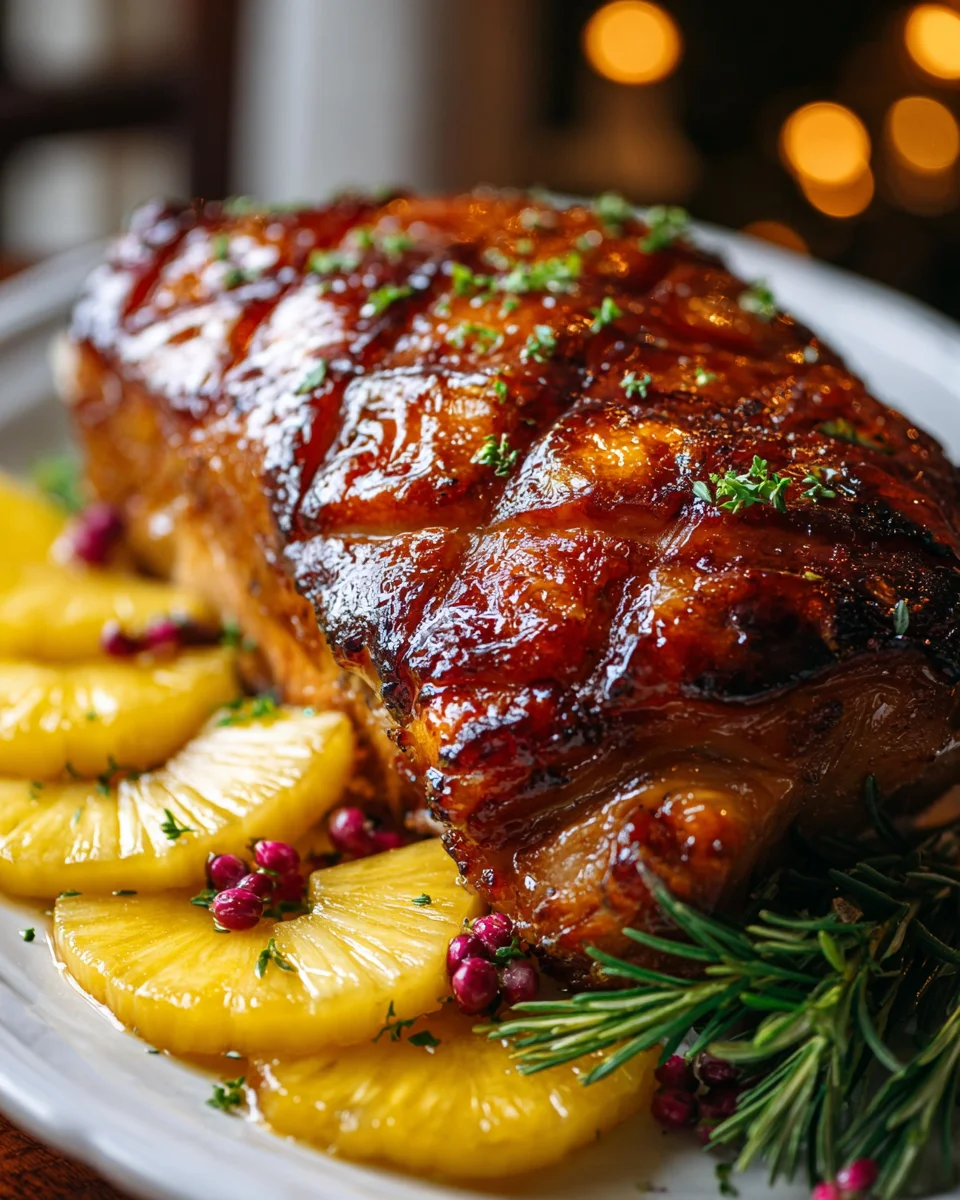 Glazed Beef Leg with Pineapple and Honey