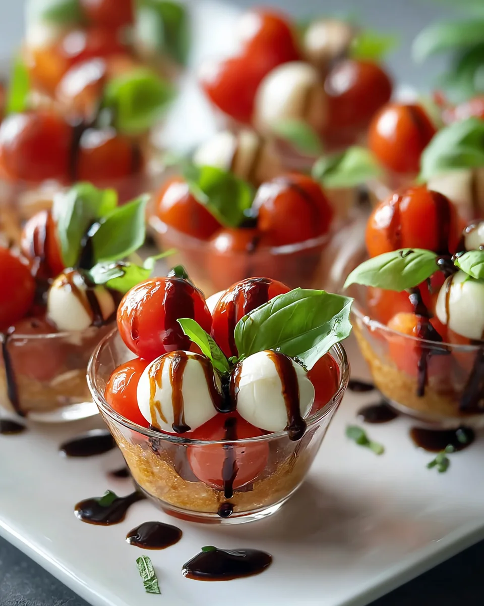 Christmas Mini Caprese Salad Cups