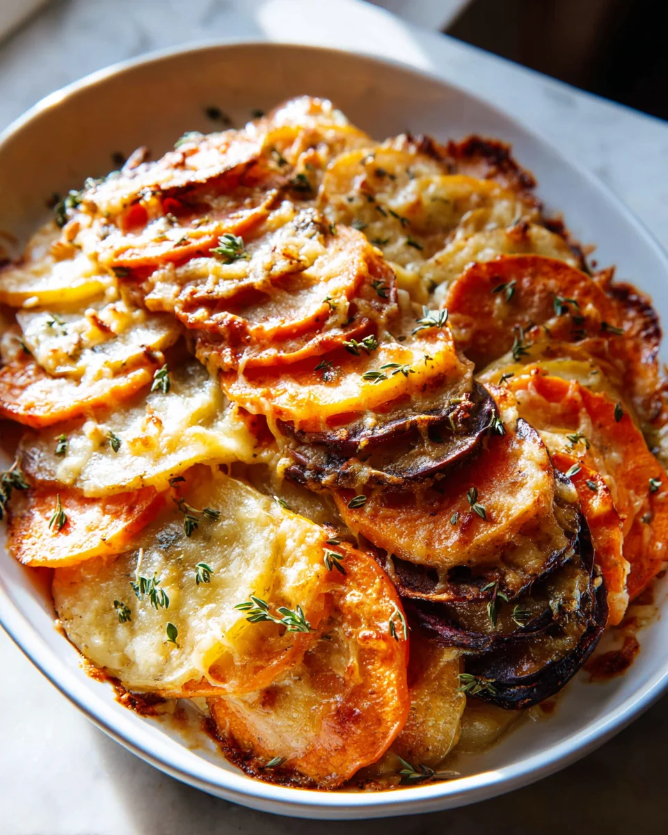 Delicious Cheesy Root Vegetable Gratin Recipe for Comfort Food