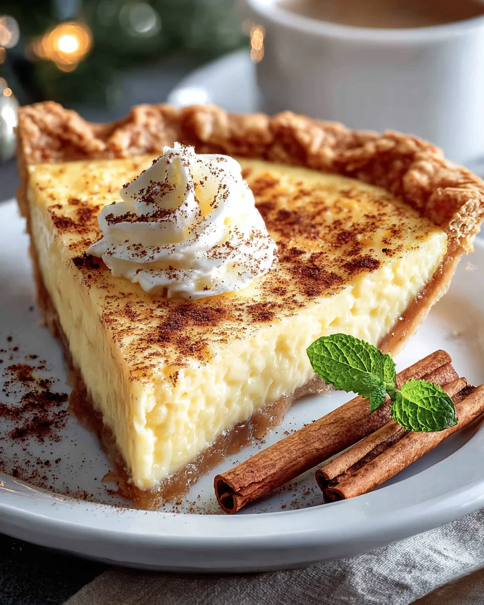 Creamy Christmas Eve Cinnamon Vanilla Custard Pie Magic