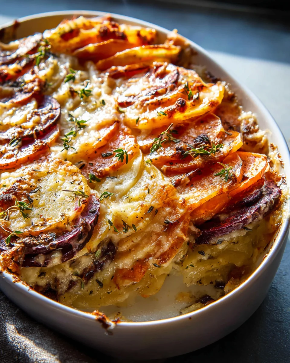 Delicious Cheesy Root Vegetable Gratin Recipe for Comfort Food