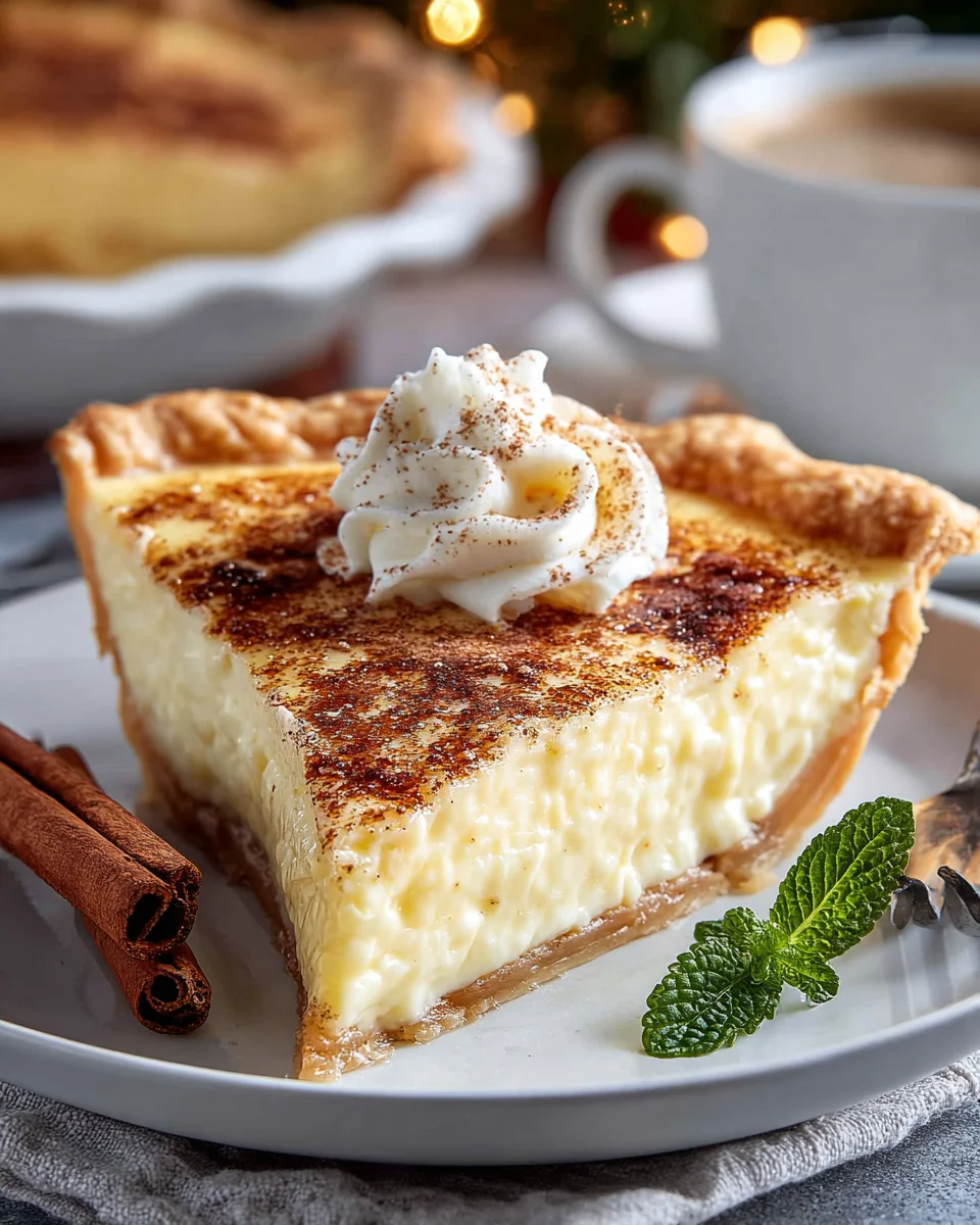 Creamy Christmas Eve Cinnamon Vanilla Custard Pie Magic