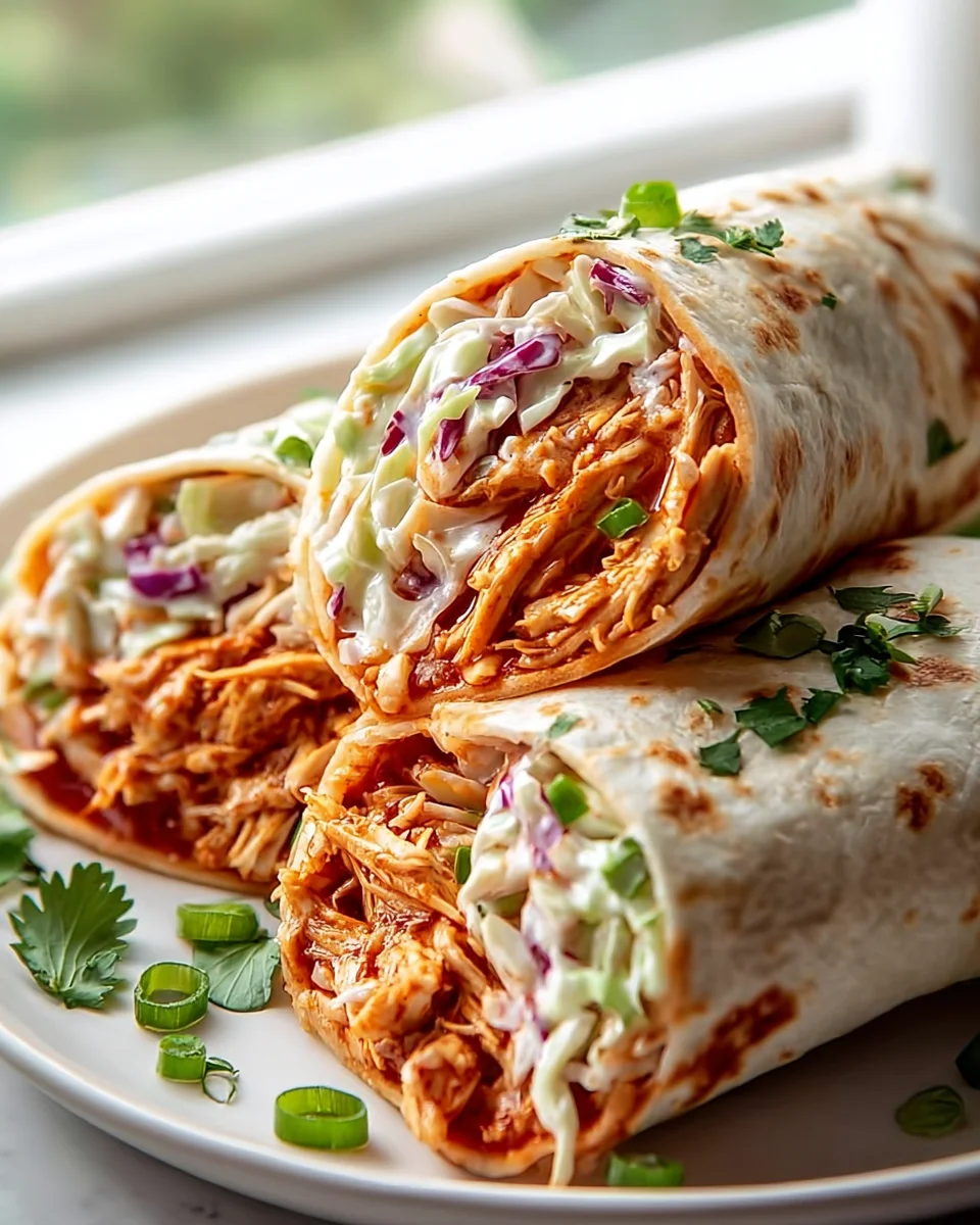 BBQ Chicken Coleslaw Wraps