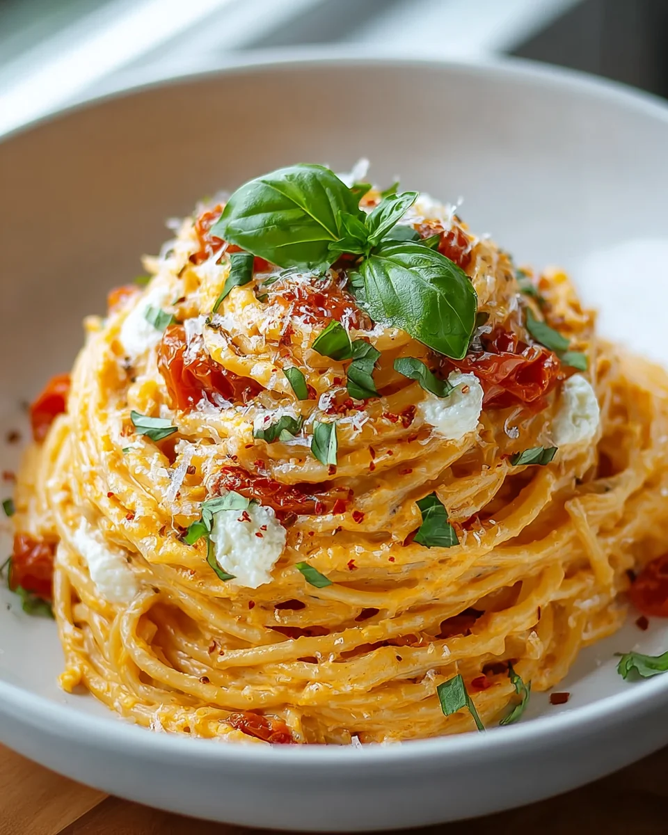 Delicious Roasted Tomato & Garlic Ricotta Pasta Recipe