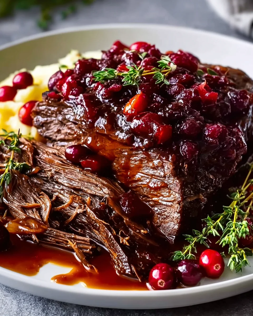 Perfect Slow Braised Beef Roast & Cranberry Balsamic Glaze