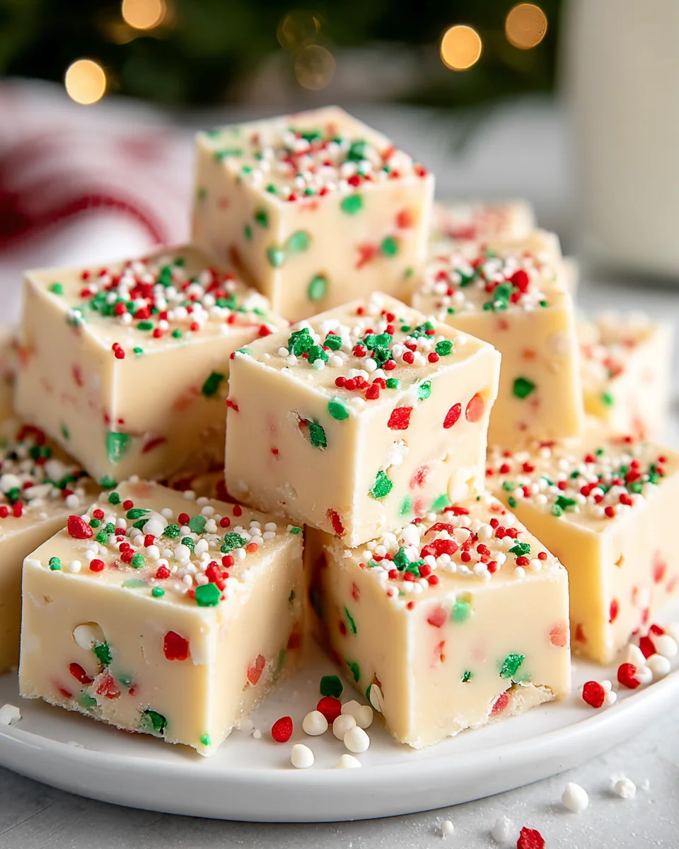Festive Sugar Cookie Christmas Fudge: Quick & Easy Treat