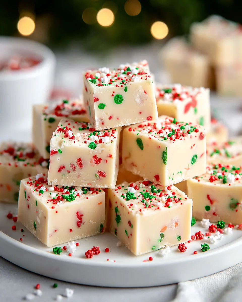 Festive Sugar Cookie Christmas Fudge: Quick & Easy Treat