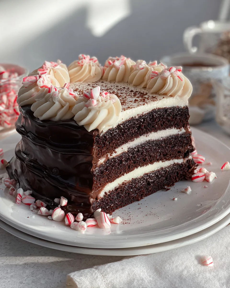 Peppermint Fudge Cake