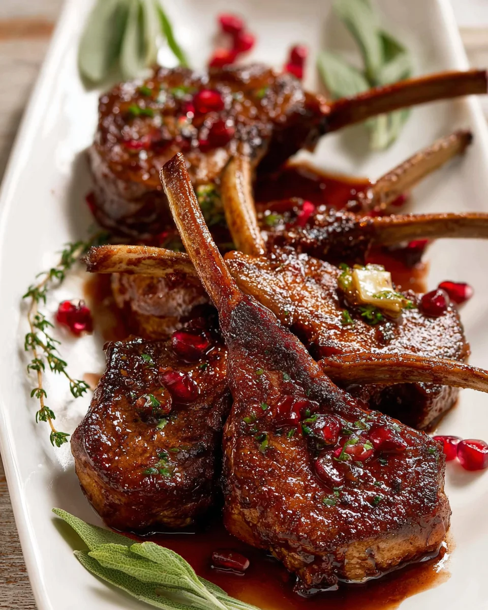 Fancy Pomegranate Lamb Chops