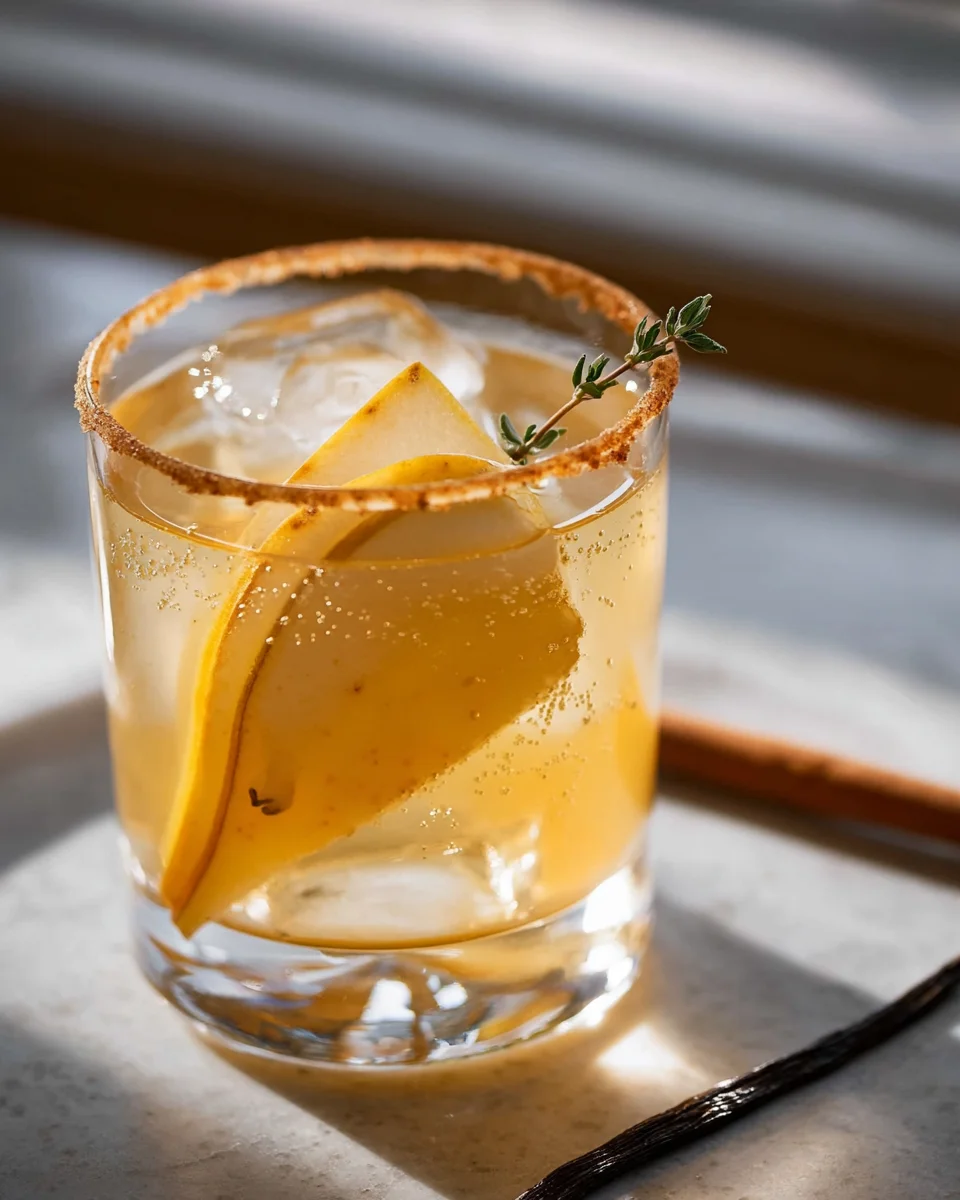 Sparkling Vanilla Pear Mocktail (Enhanced Fall Edition)