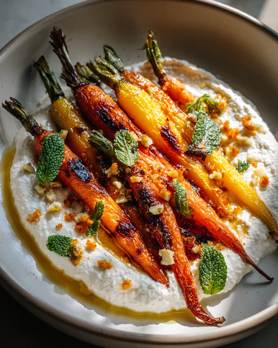 Roasted Carrots With Whipped Ricotta Hot Honey