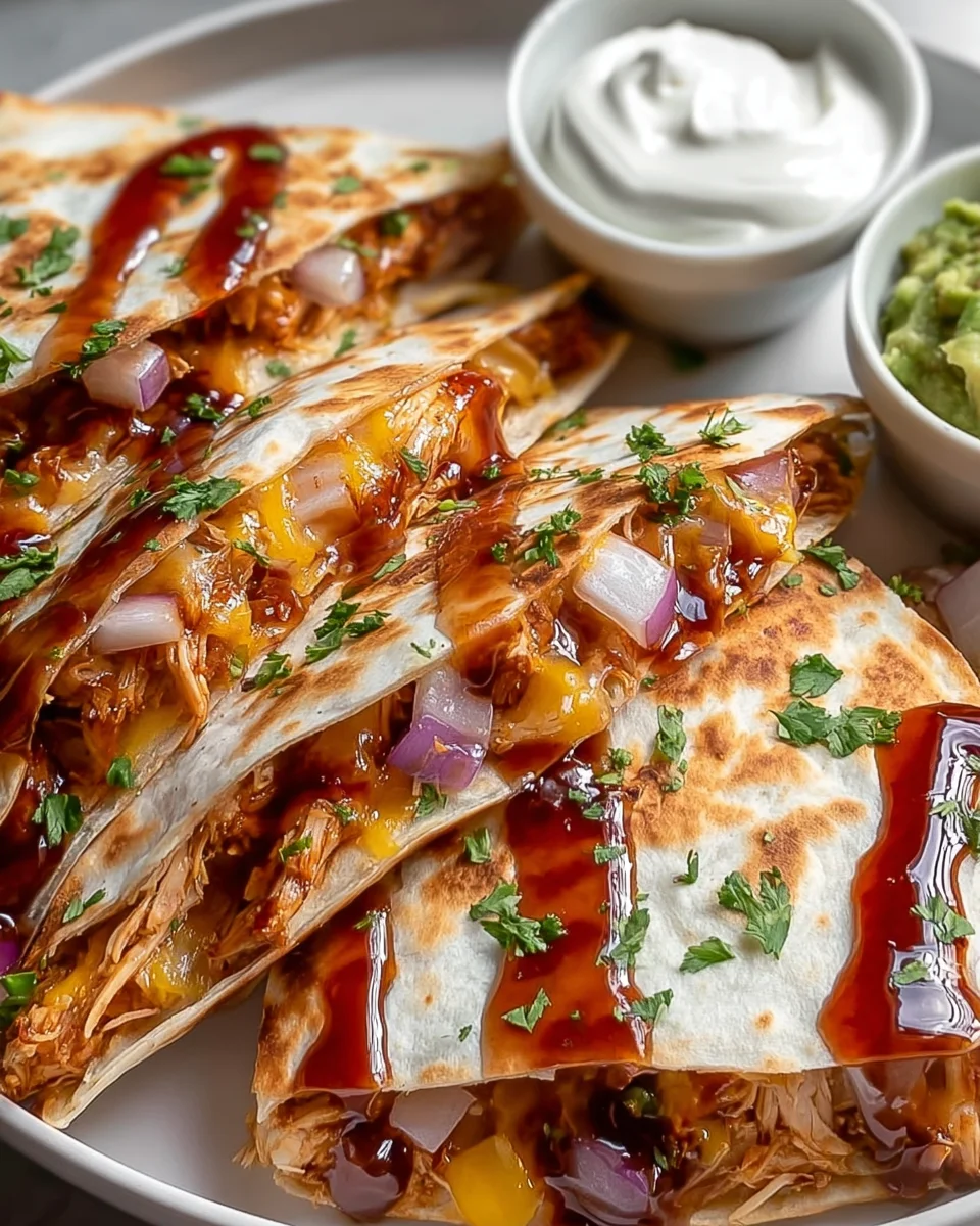 Hot Honey BBQ Chicken Quesadillas: Sweet & Spicy Delight!