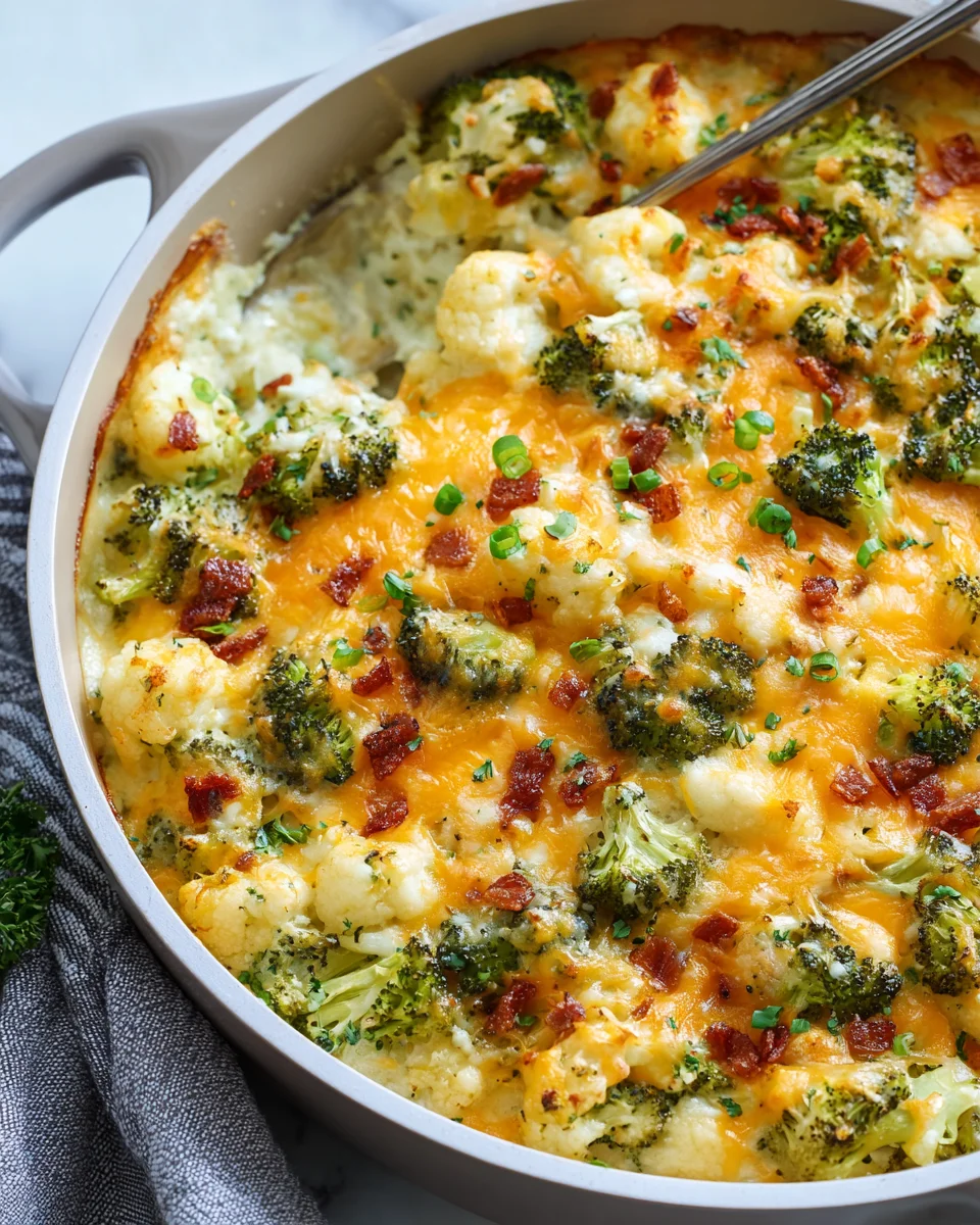 Loaded Cauliflower Broccoli Casserole: Cheesy Comfort Food!