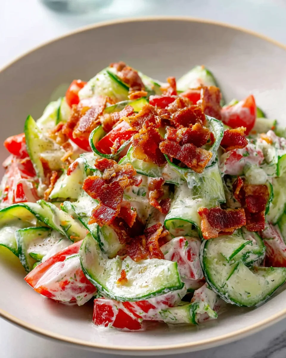 Crunchy Cucumber Salad with Beef Bacon: A Fresh Delight!
