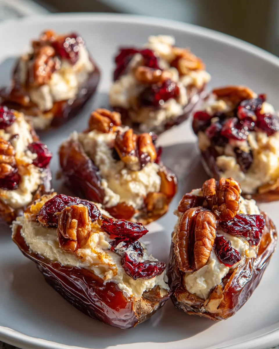Cranberry Pecan Cream Cheese Stuffed Dates Recipe Delight