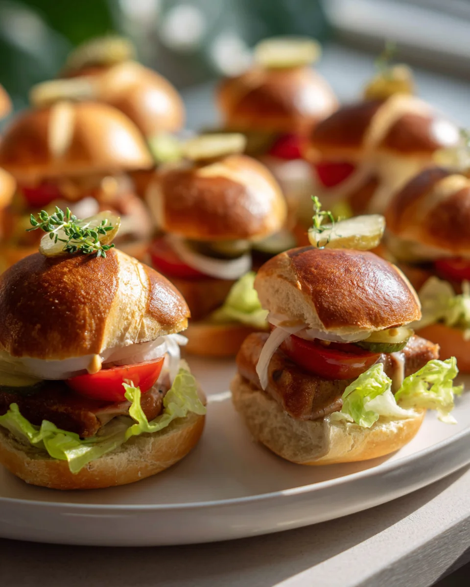 Mini Laugen Burger with Beef Leberkaese - Delicious Recipe!