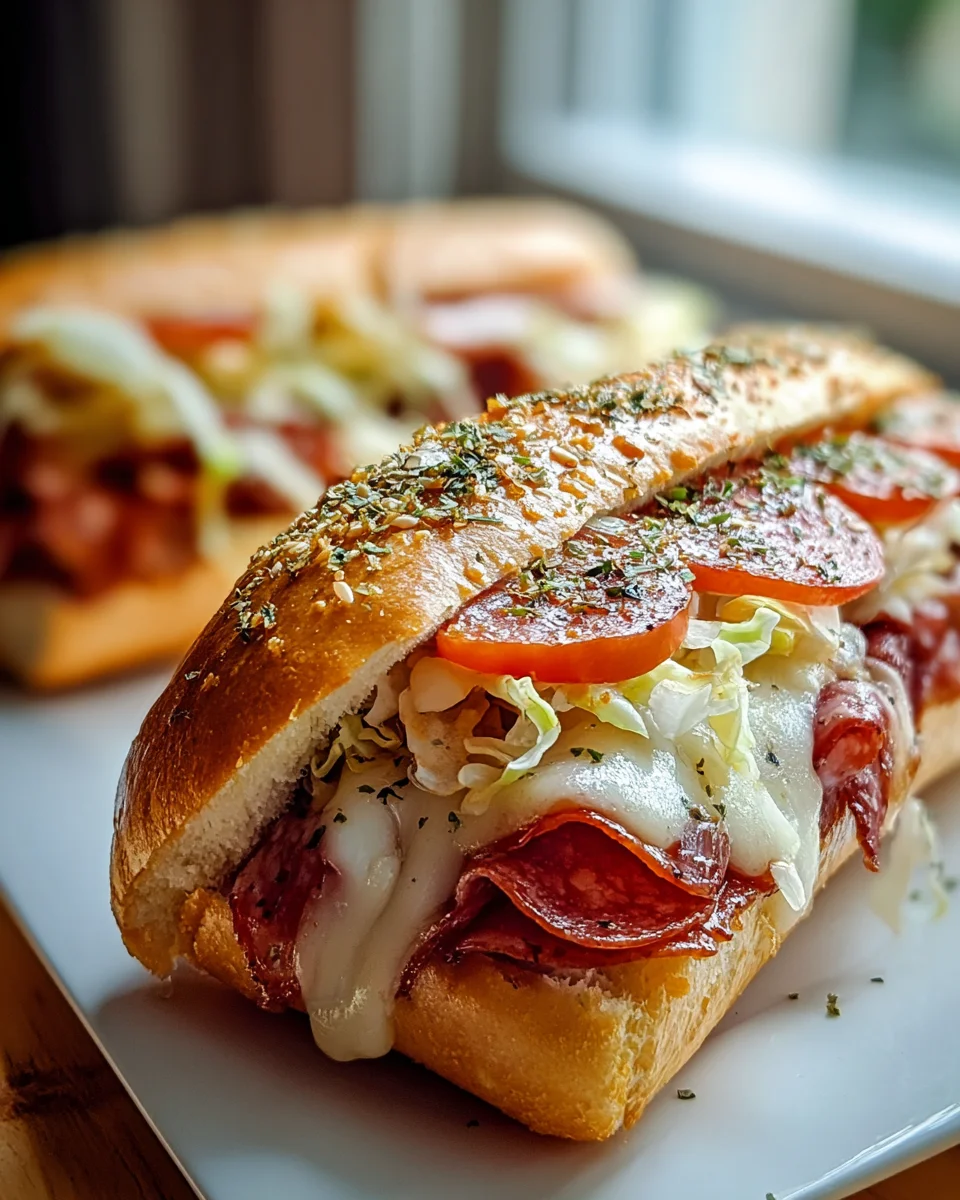 Irresistible Baked Italian Beef Sub Sandwiches Recipe