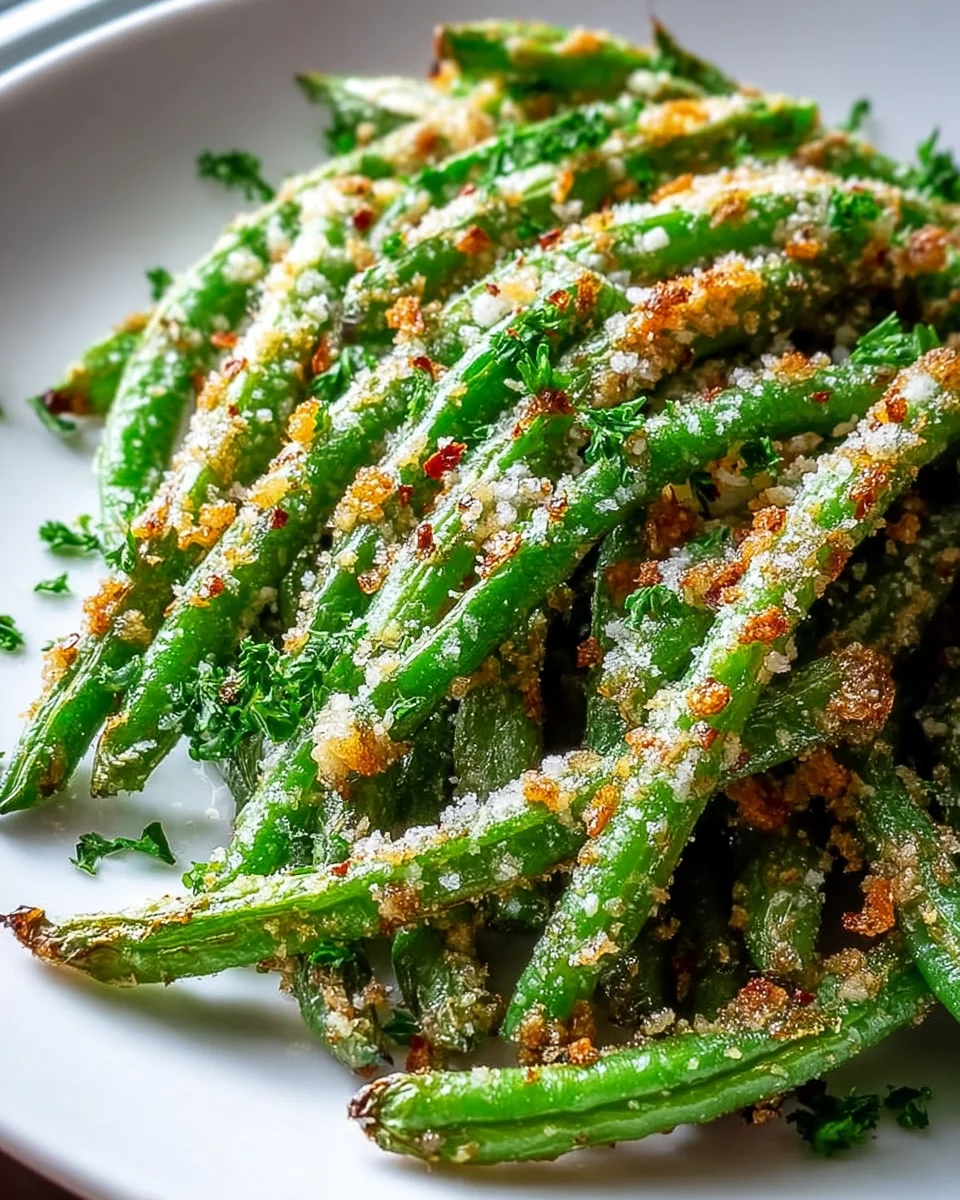 Crispy Garlic Parmesan Roasted Green Beans Recipe Delight