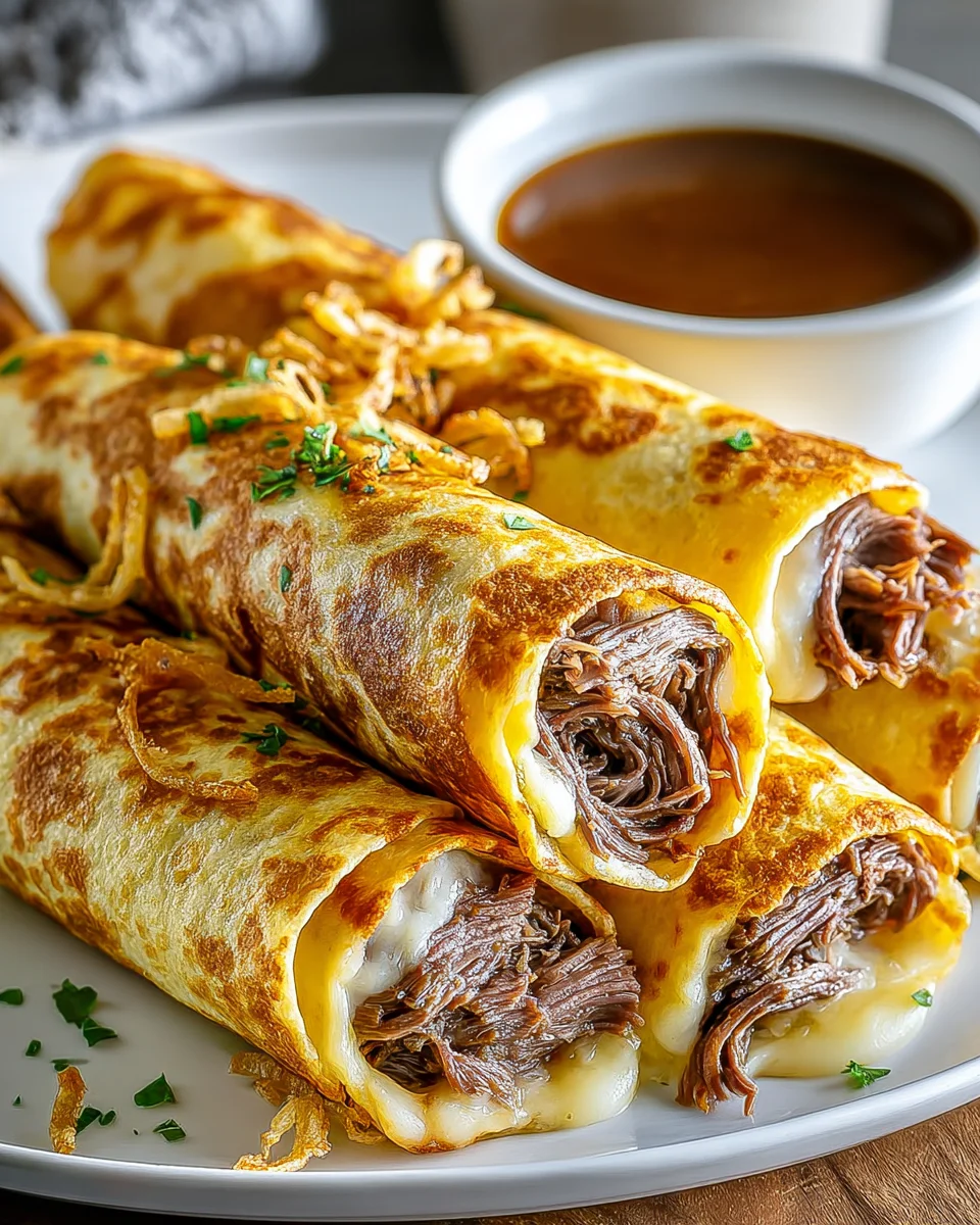 Savory French Dip Tortilla Rollups - Easy Beef Snack Recipe