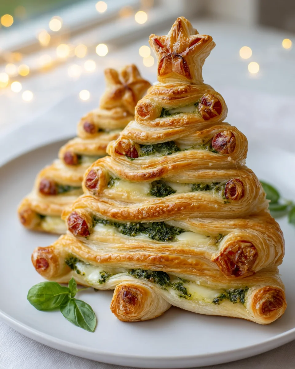 Easy Cheesy Pesto Puff Pastry Christmas Tree Recipe