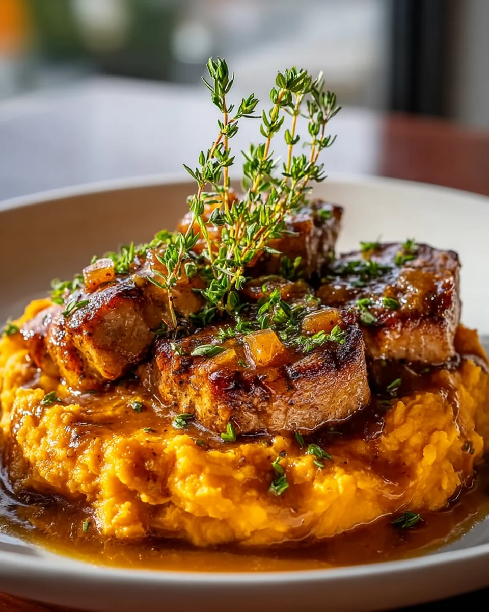 Delicious Apple Cider Beef with Creamy Mashed Sweet Potatoes