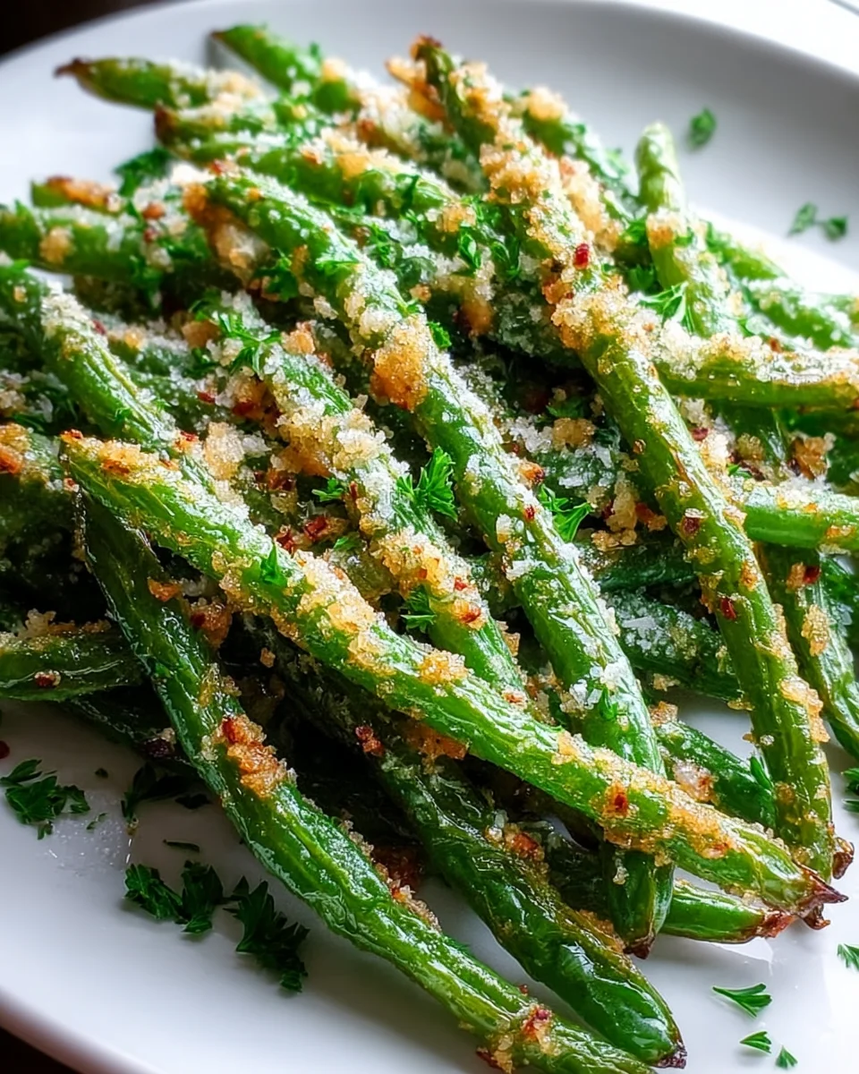 Crispy Garlic Parmesan Roasted Green Beans Recipe Delight
