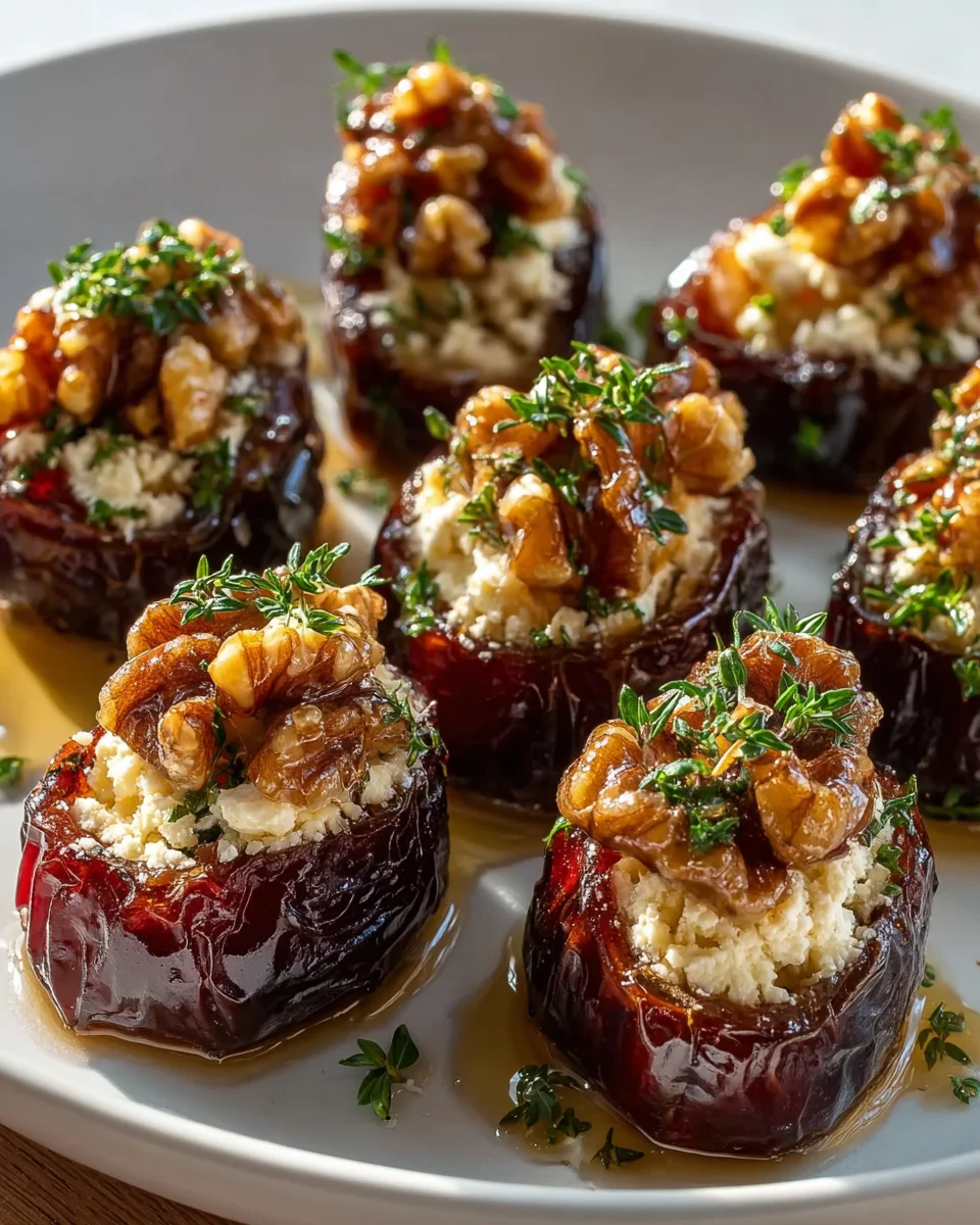 Feta Parmesan Stuffed Dates with Honey Walnut Crunch Recipe