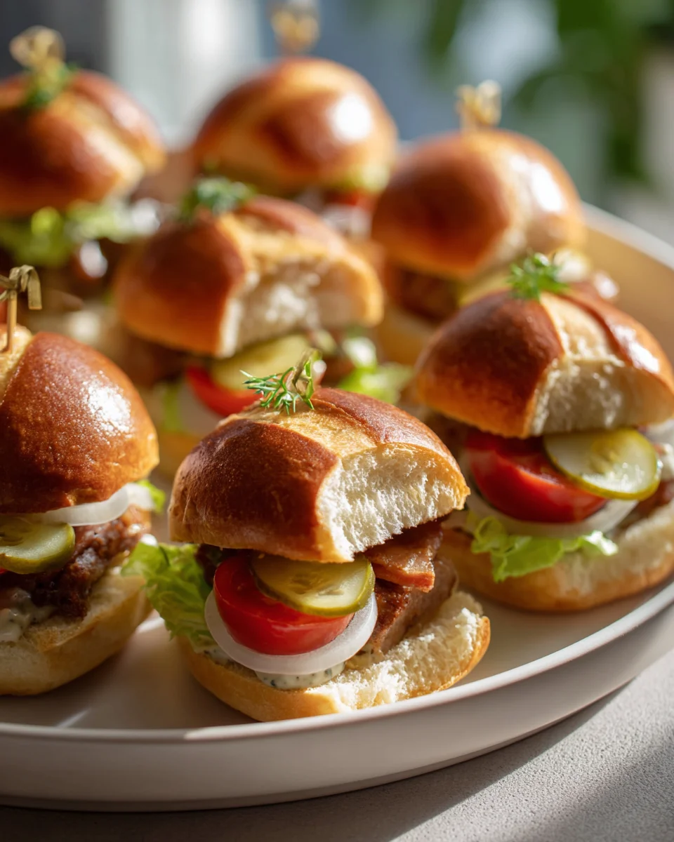 Mini Laugen Burger with Beef Leberkaese - Delicious Recipe!