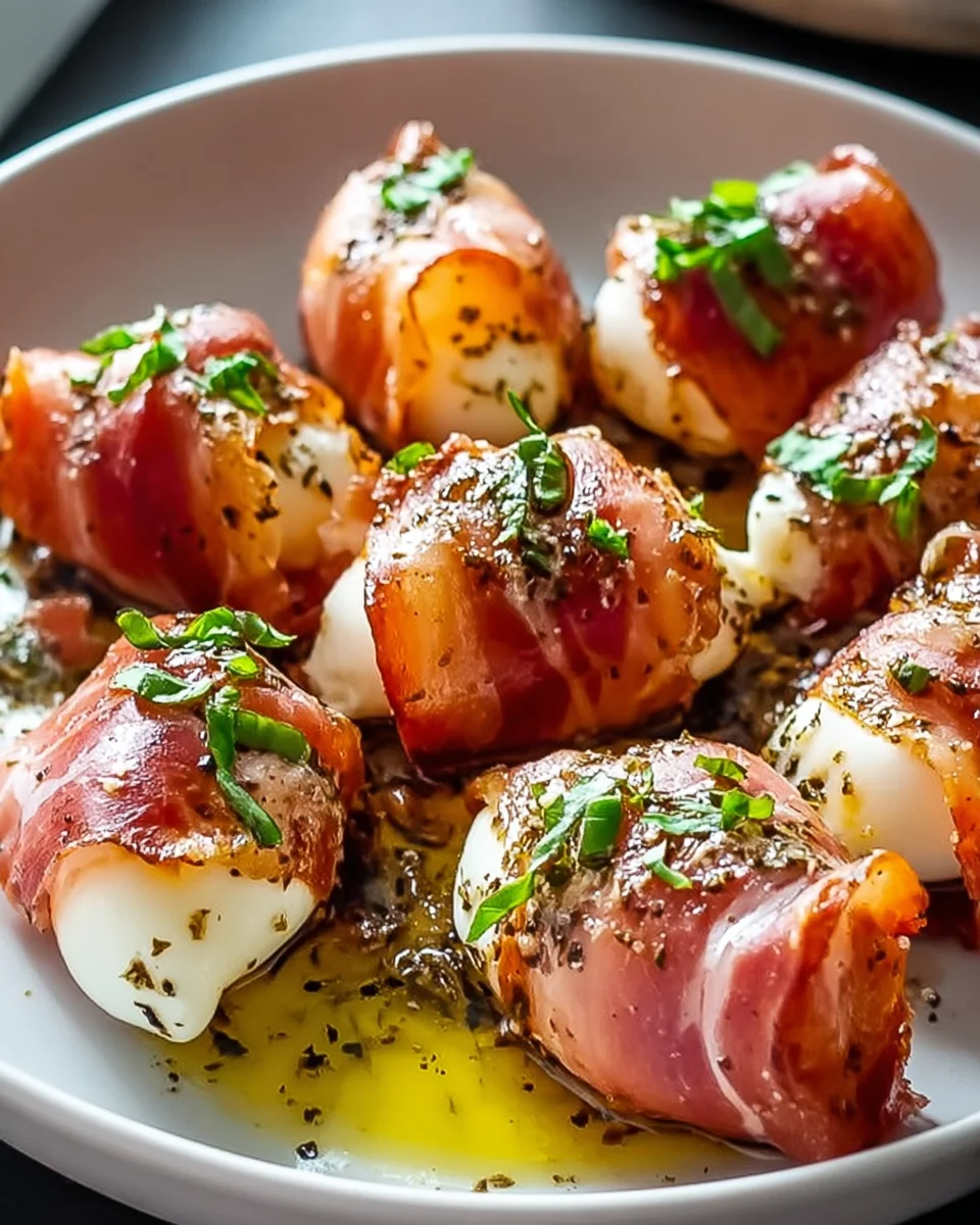Beef Prosciutto Wrapped Mozzarella Bites: Irresistible Appetizer
