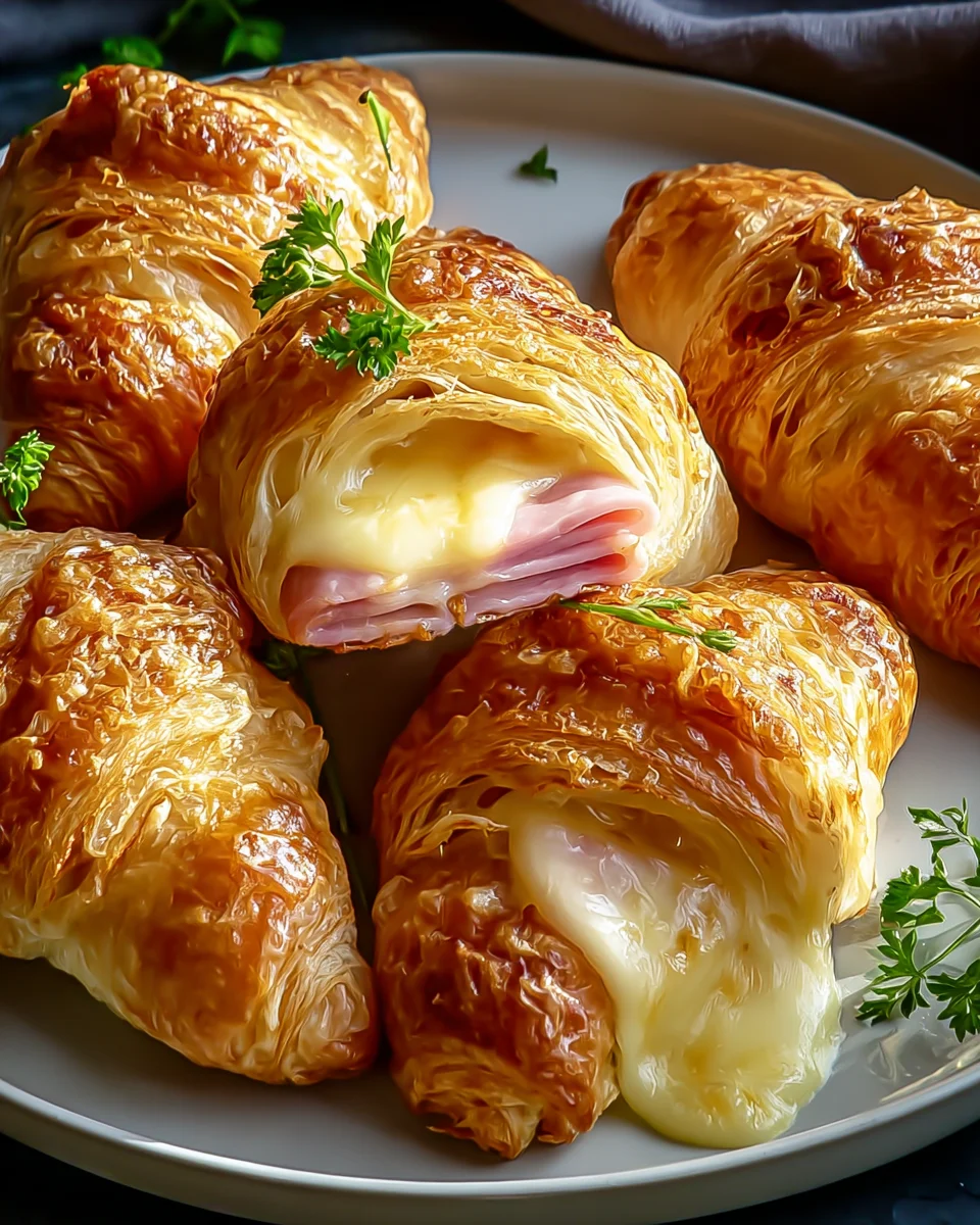 Irresistible Air Fryer Beef Ham Cheese Croissants Recipe