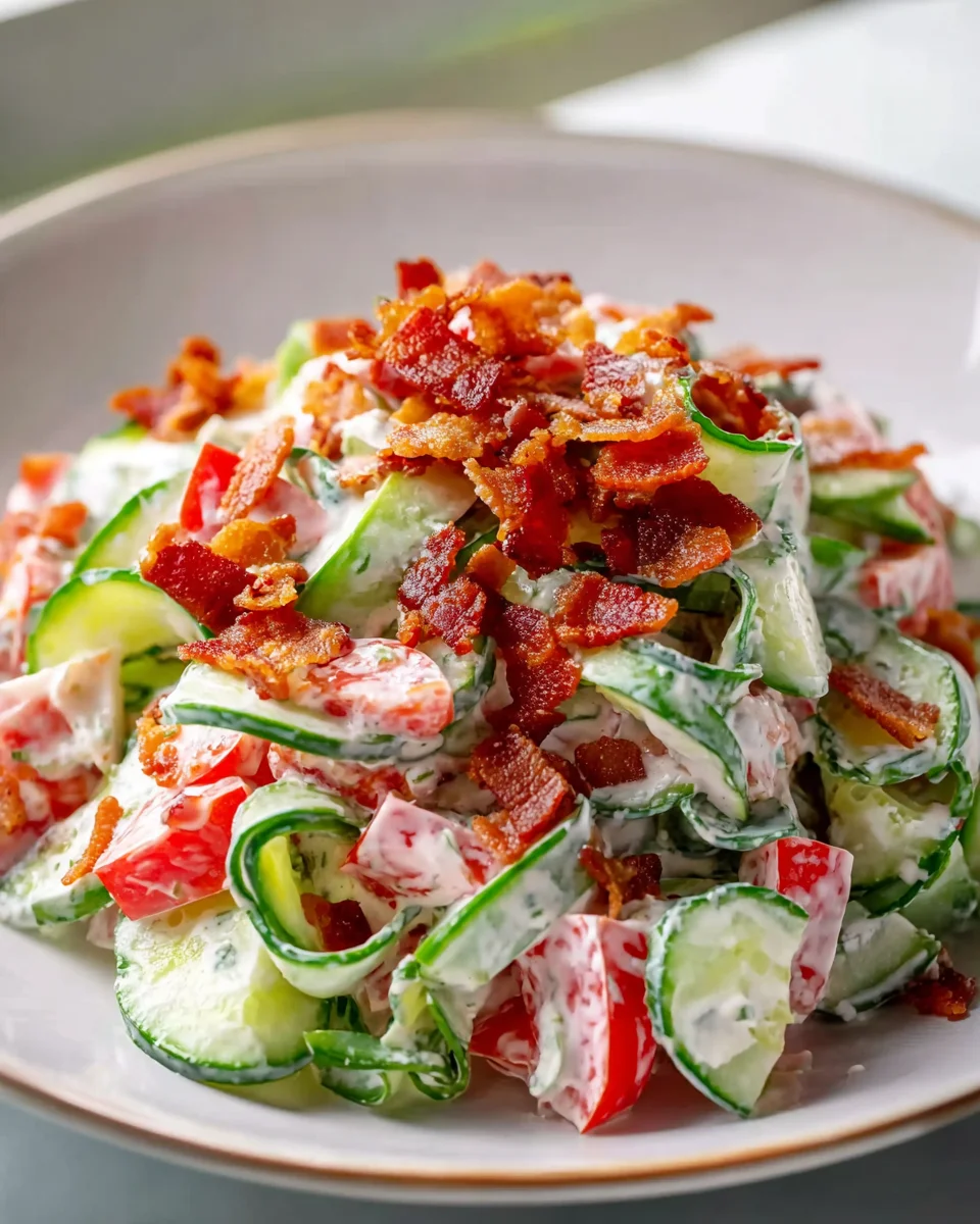 Crunchy Cucumber Salad with Beef Bacon: A Fresh Delight!