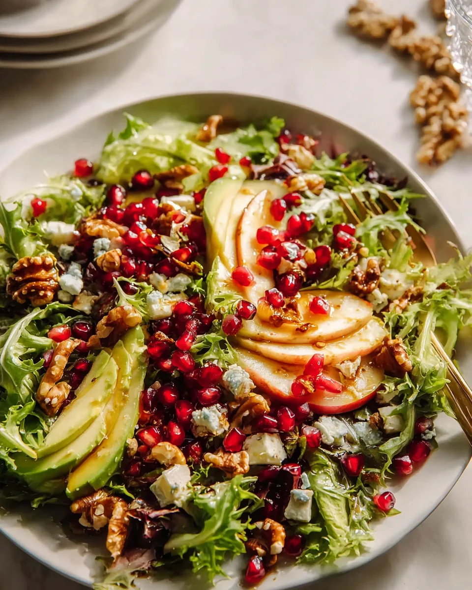 Delicious Pomegranate Christmas Salad - Honey Mustard!