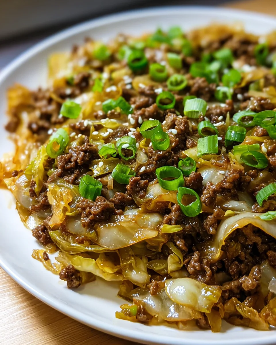 Quick Low Carb Mongolian Ground Beef Cabbage Stir-fry
