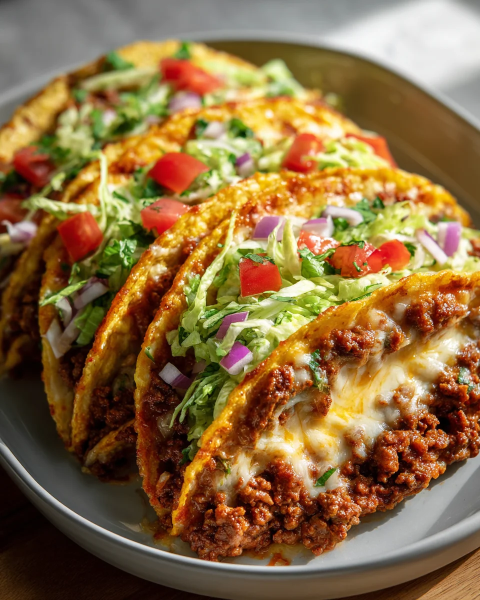 Crispy Oven Baked Cheesy Tacos - Loaded and Delicious!