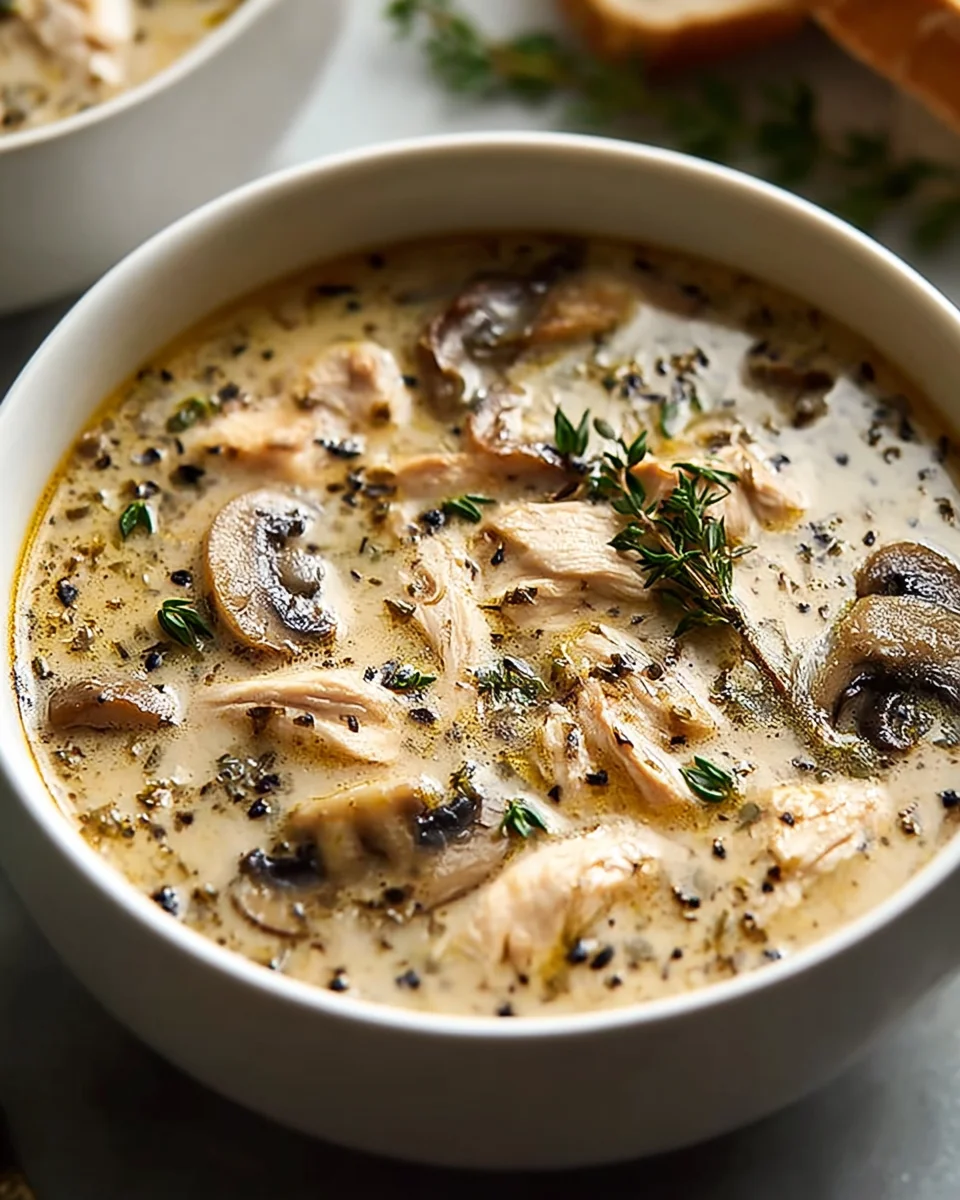 Quick & Easy Creamy Rotisserie Chicken Mushroom Soup