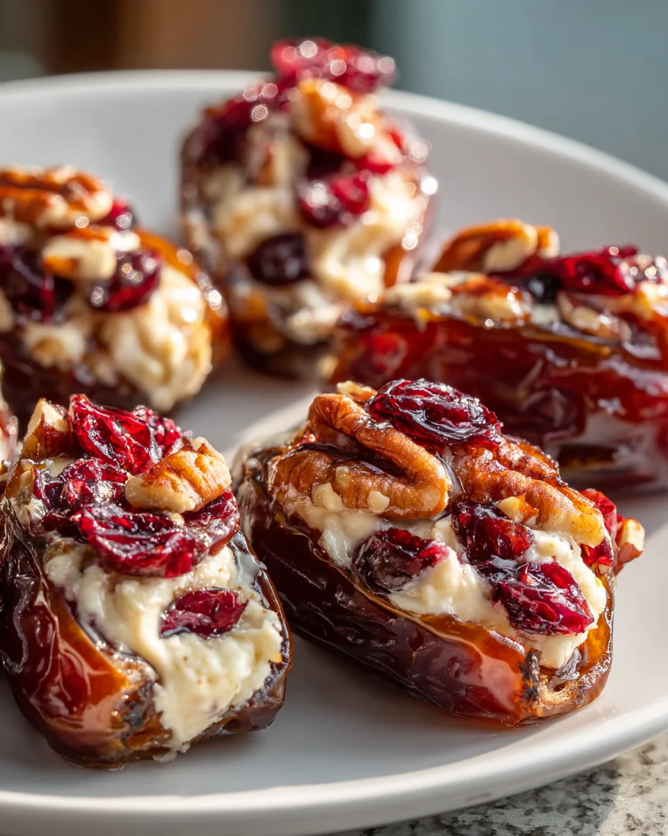 Cranberry Pecan Cream Cheese Stuffed Dates Recipe Delight