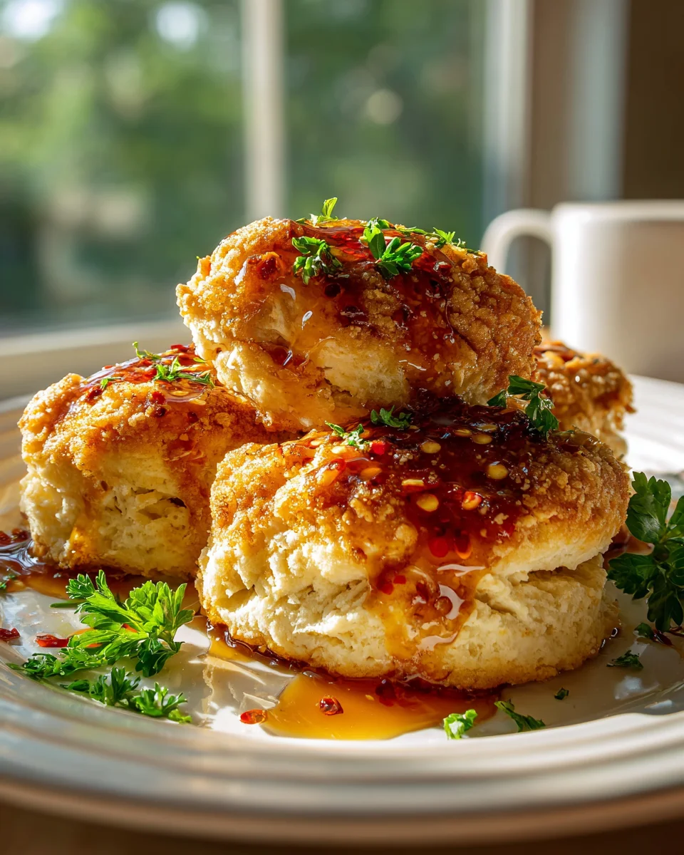 Sweet & Spicy Hot Honey Chicken Biscuits: A Must-Try!