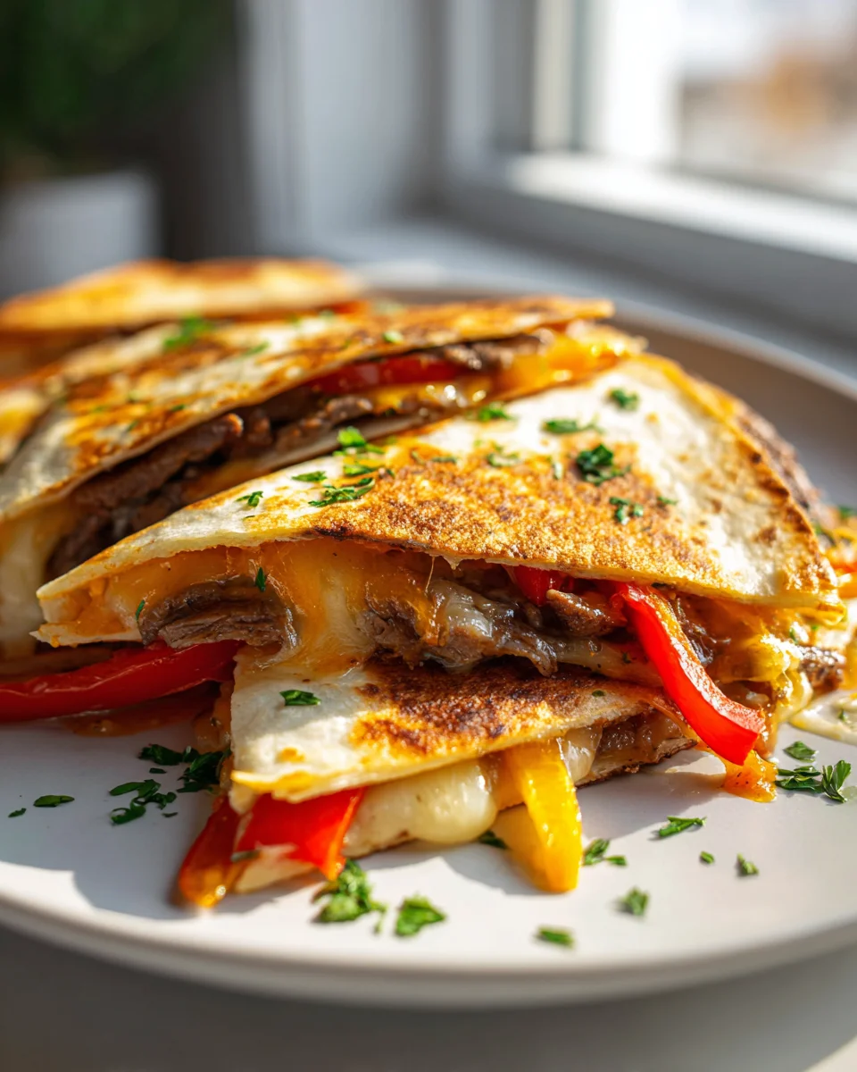Sizzling Philly Cheesesteak Quesadilla Melt – Best Ever!