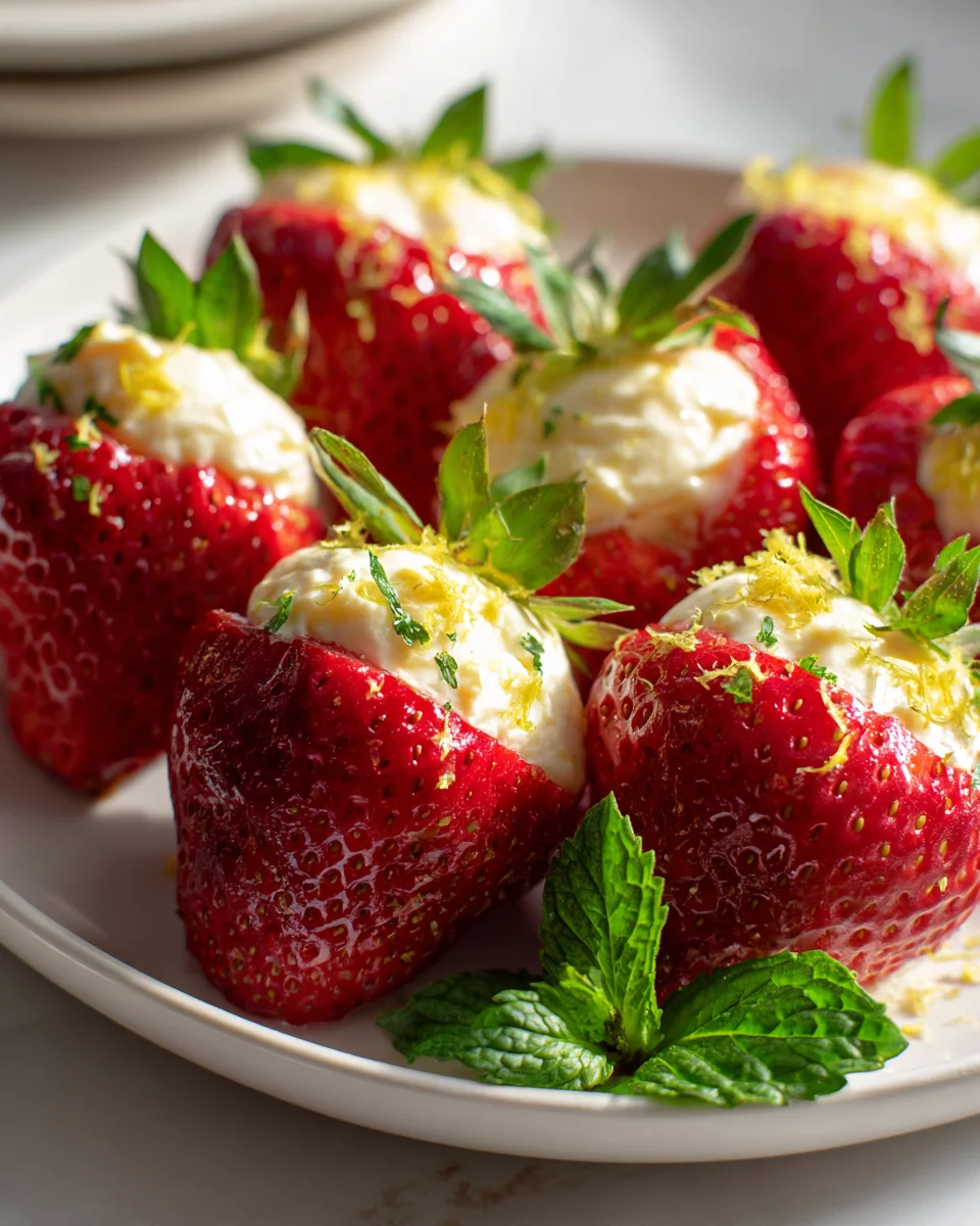 Decadent Lemon Cream Stuffed Strawberries Recipe