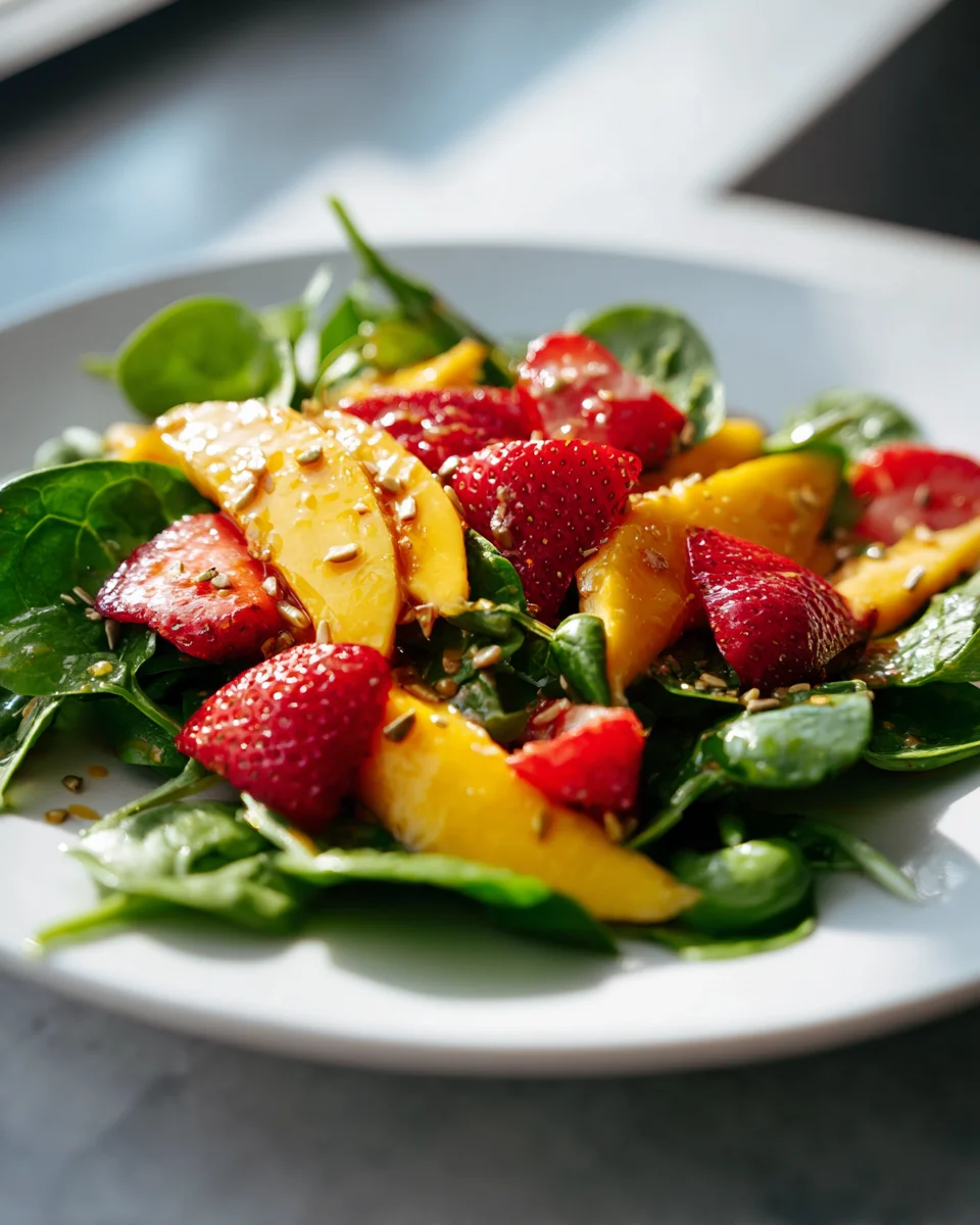 Mango Strawberry Spinach Salad Recipe: Healthy & Delicious!