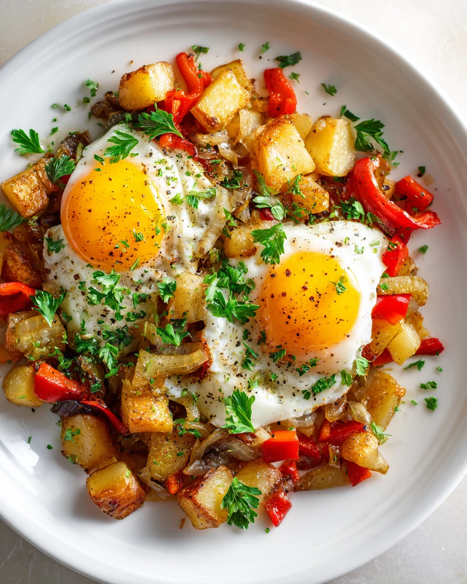 Hearty Mud Potatoes Breakfast Skillet with Eggs Recipe