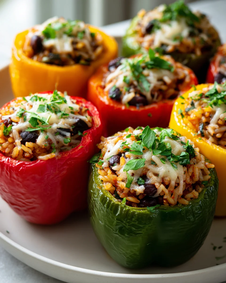 Delicious Vegetarian Stuffed Bell Peppers with Rice Recipe