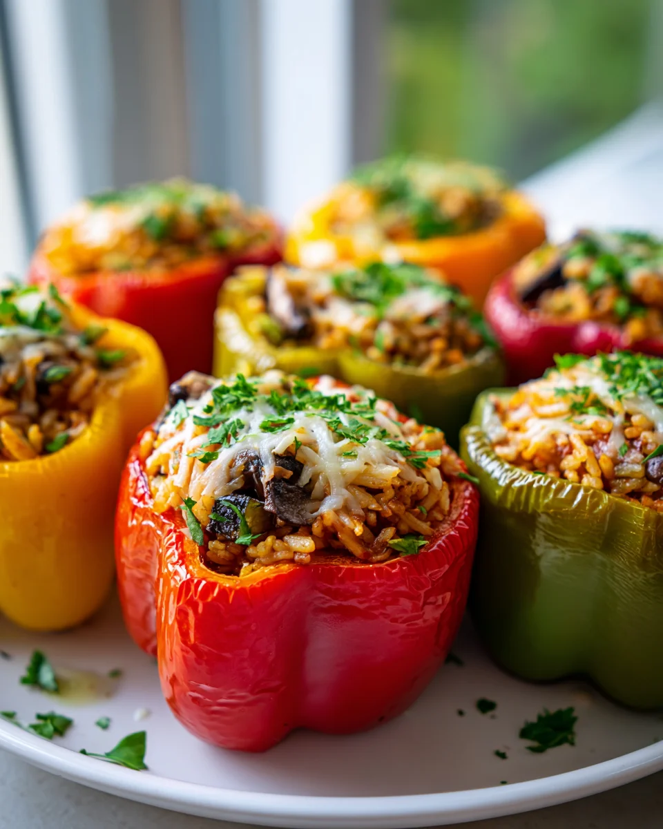 Delicious Vegetarian Stuffed Bell Peppers with Rice Recipe