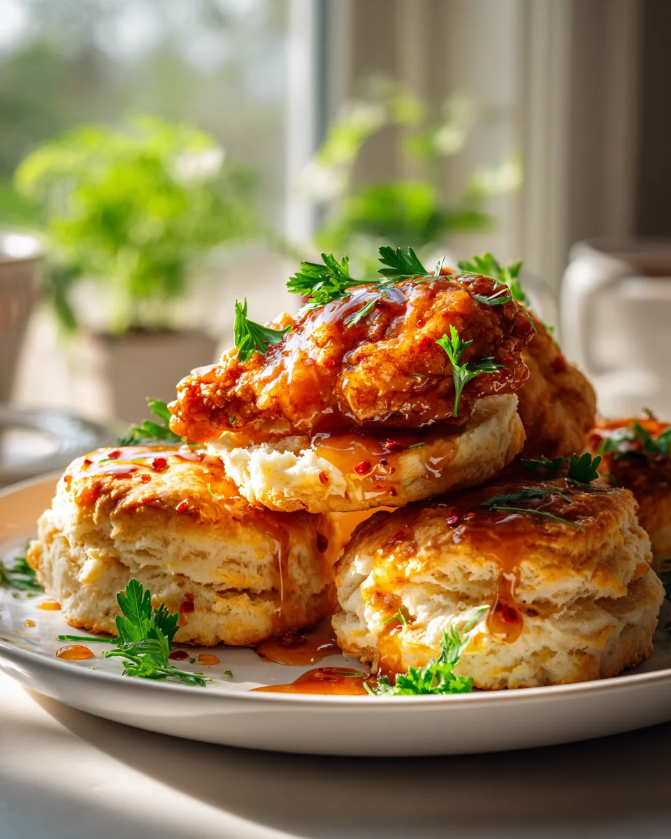 Sweet & Spicy Hot Honey Chicken Biscuits: A Must-Try!