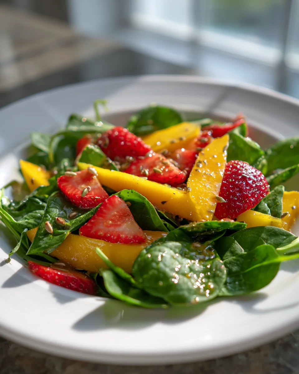 Mango Strawberry Spinach Salad Recipe: Healthy & Delicious!